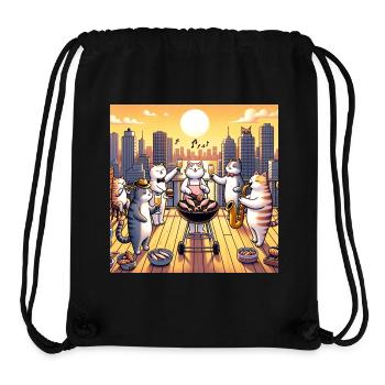 Katzen Barbecue - Stanley/Stella recycelter Gym Bag - Schwarz - Vorne