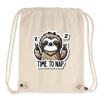 Time to Nappen Sloth Sticker - Stanley/Stella Recycled Gym Bag - natural - Front