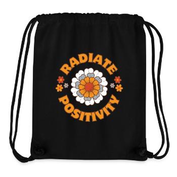 Positivität ausstrahlen Retro Blumen Stil - Stanley/Stella recycelter Gym Bag - Schwarz - Vorne
