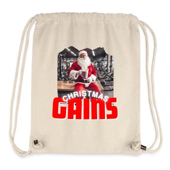 Christmas Gains Gym - Stanley/Stella Recycled Gym Bag - natural - Front