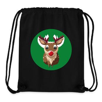 Rentier Rudolph Weihnachtspullover - Stanley/Stella recycelter Gym Bag - Schwarz - Vorne
