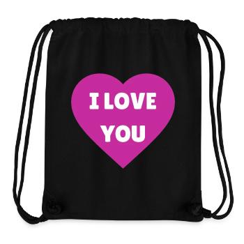 I Love You - Pink Heart - Declaration of Love - Stanley/Stella Recycled Gym Bag - black - Front