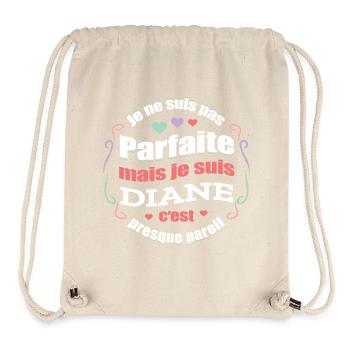 DIANE PARFAITE - PRENOM DIANE - Sac à cordon recyclé Stanley/Stella - blanc naturel - Devant