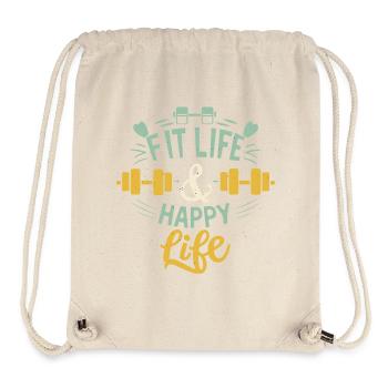 Fitness life Happy Life salle de sport et design de style de vie en forme - Sac à cordon recyclé Stanley/Stella - blanc naturel - Devant