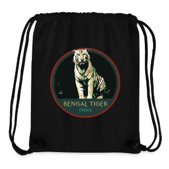 Bengal Tiger Portrait Patch: Indian Fauna - Stanley/Stella Recycled Gym Bag - black - Front
