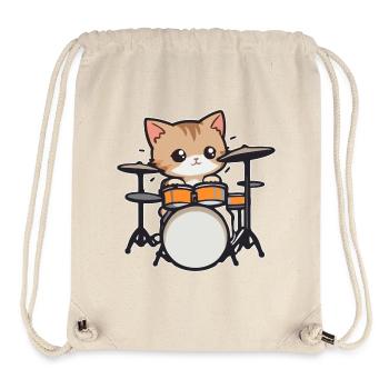 Schlagzeug Katze Musiker Drummer - Stanley/Stella recycelter Gym Bag - Naturweiß - Vorne
