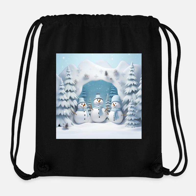 3 small snowmen - Stanley/Stella Recycled Gym Bag - black