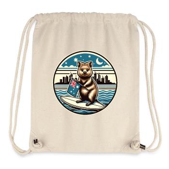 Quokka Surfer Australien Design - Stanley/Stella recycelter Gym Bag - Naturweiß - Vorne