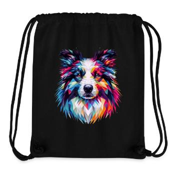 Modern geometric dog muzzle: collie - Stanley/Stella Recycled Gym Bag - black - Front