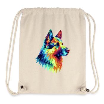 Modern geometric dog muzzle: German Shepherd wolf - Stanley/Stella Recycled Gym Bag - natural - Front