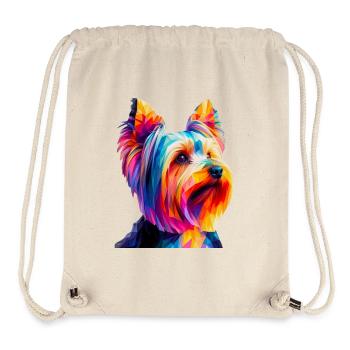 Modern geometric dog's muzzle Yorkshire terrier - Stanley/Stella Recycled Gym Bag - natural - Front