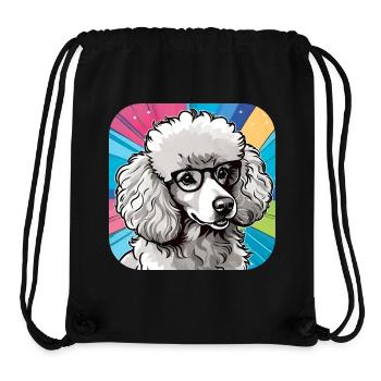 Niedlicher Zwergpudel mit Brille II - Stanley/Stella recycelter Gym Bag - Schwarz - Vorne