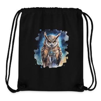 Power Animal Owl, Wisdom, Intuition, Shamanic - Stanley/Stella Recycled Gym Bag - black - Front