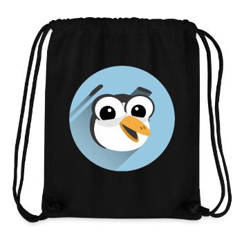 Drôle de visage de pingouin - Sac à cordon recyclé Stanley/Stella - noir - Devant