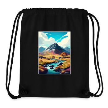 Glencoe Schottland Vintage Reiseposter Souvenir - Stanley/Stella recycelter Gym Bag - Schwarz - Vorne