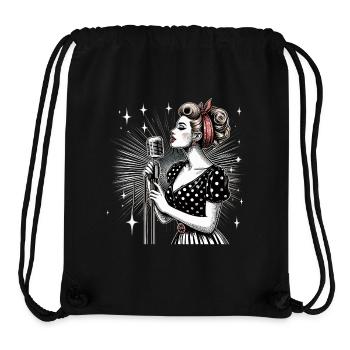 Rockabilly Sängerin Frau Mikrofon Mikro Geschenk - Stanley/Stella recycelter Gym Bag - Schwarz - Vorne