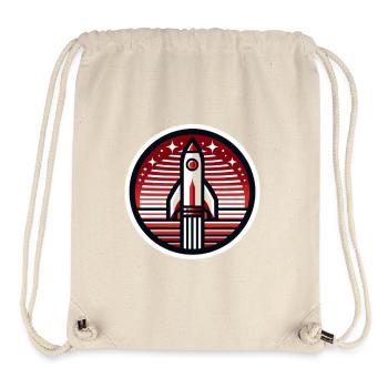 "Red Horizon" - Rocket Emblem T-Shirt - Stanley/Stella Recycled Gym Bag - natural - Front