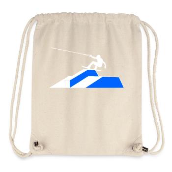 Wakeboard, Cascade, Kitesurfeur, Sports nautiques, Wakesurf - Sac à cordon recyclé Stanley/Stella - blanc naturel - Devant
