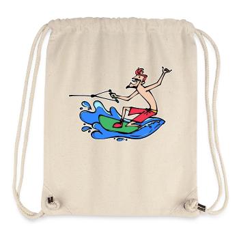 Wakesurf Sports nautiques Kitesurfer Surf Wakeboard - Sac à cordon recyclé Stanley/Stella - blanc naturel - Devant