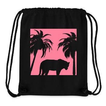 White feline under the palm trees - Stanley/Stella Recycled Gym Bag - black - Front