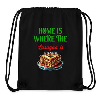 C'est à la maison que se trouvent les lasagnes - Sac à cordon recyclé Stanley/Stella - noir - Devant