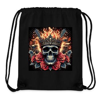 Brennender Schädel - Stanley/Stella recycelter Gym Bag - Schwarz - Vorne