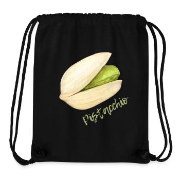 Pistache avec coquille et noyau - Sac à cordon recyclé Stanley/Stella - noir - Devant