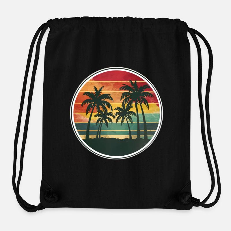 Coucher de soleil sur la plage tropicale. - Sac à cordon recyclé Stanley/Stella - noir