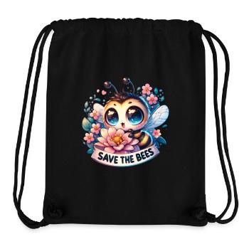 Save The Bees Cute Bee Collecting Pollen Earth Day - Stanley/Stella Recycled Gym Bag - black - Front