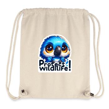 Protect Wildlife Cute Blue Arara (Macaw) Earth Day - Stanley/Stella Recycled Gym Bag - natural - Front