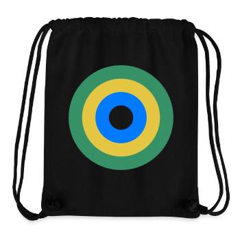 Geometrische Ringe in Grün-Gold-Blau,  - Stanley/Stella recycelter Gym Bag - Schwarz - Vorne