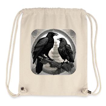 Wikinger Raben Hugin und Munin - Stanley/Stella recycelter Gym Bag - Naturweiß - Vorne