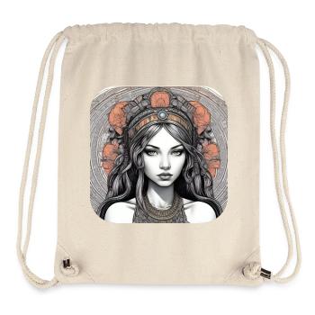 Cooles Gothic Punk Girl mit roten Rosen - Stanley/Stella recycelter Gym Bag - Naturweiß - Vorne