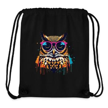 Coole Eule mit Sonnenbrille popart - Stanley/Stella recycelter Gym Bag - Schwarz - Vorne
