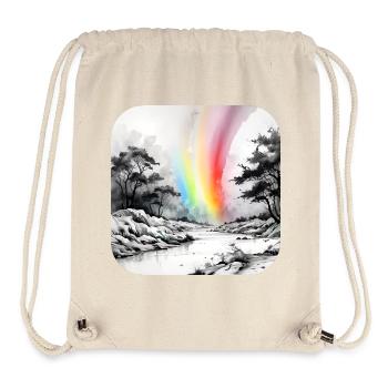 Paysage avec arc-en-ciel - Sac à cordon recyclé Stanley/Stella - blanc naturel - Devant