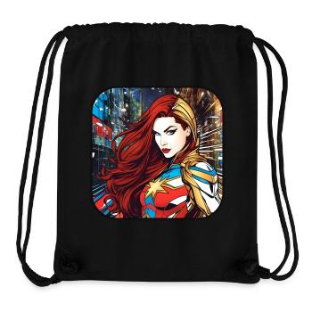 Super-héroïne fantastique cool - Sac à cordon recyclé Stanley/Stella - noir - Devant