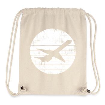Flugzeug Zeichnung - Stanley/Stella recycelter Gym Bag - Naturweiß - Vorne