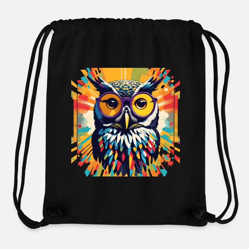 Hibou de Popart - Sac à cordon recyclé Stanley/Stella - noir