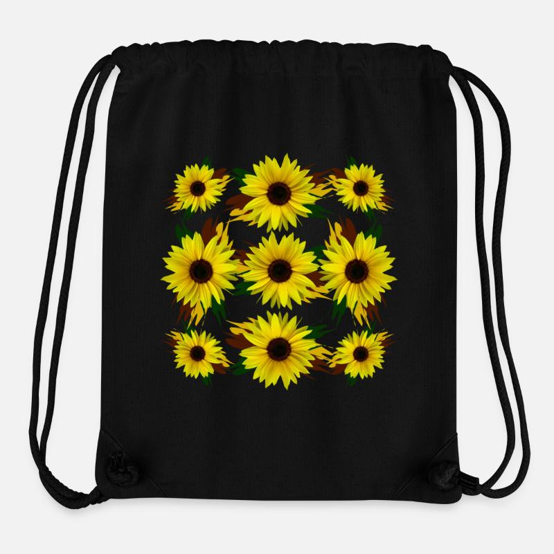 Fleur De Tournesol Floraison Tournesol Floral - Sac à cordon recyclé Stanley/Stella - noir