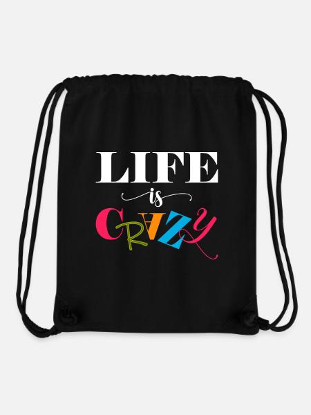 Life is crazy - Stanley/Stella recycelter Gym Bag - Schwarz
