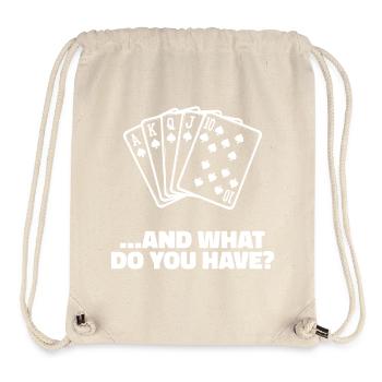 Jeu de cartes Casino Poker Déclaration - Sac à cordon recyclé Stanley/Stella - blanc naturel - Devant