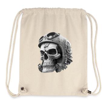 Crâne avec casque - Sac à cordon recyclé Stanley/Stella - blanc naturel - Devant