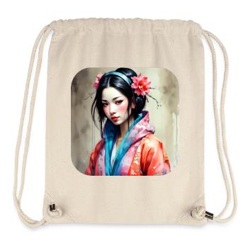 Cooles Anime Manga Mädchen im Geisha Style - Stanley/Stella recycelter Gym Bag - Naturweiß - Vorne