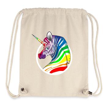 Rainbow Unicorn Zebra - Stanley/Stella Recycled Gym Bag - natural - Front