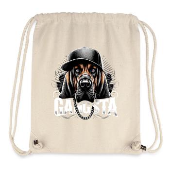 Bloodhound Gangsta Gangster Dog Gift - Stanley/Stella Recycled Gym Bag - natural - Front