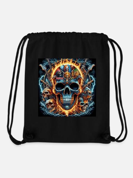 Heavy Metal Skull - Stanley/Stella Recycled Gym Bag - black