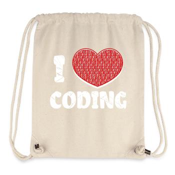 Developer Herz Coden Statement Programmierer - Stanley/Stella recycelter Gym Bag - Naturweiß - Vorne