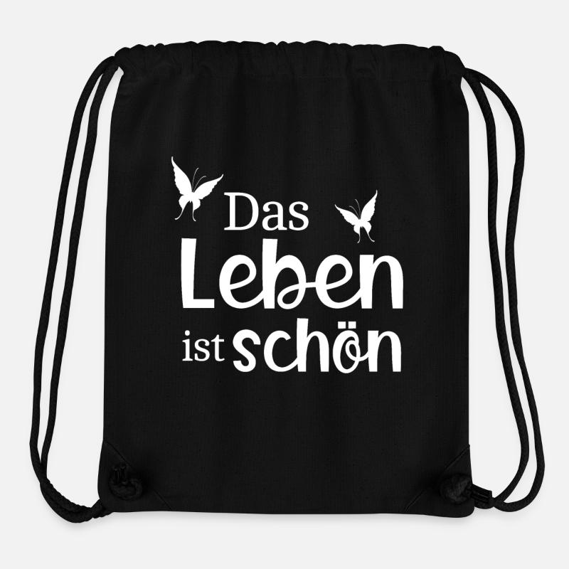 Leben - Stanley/Stella recycelter Gym Bag - Schwarz