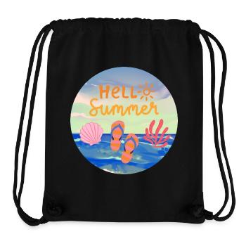 Bonjour l’été - Sac à cordon recyclé Stanley/Stella - noir - Devant