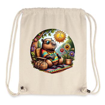 Capybara Hippie Peace - Stanley/Stella Recycled Gym Bag - natural - Front